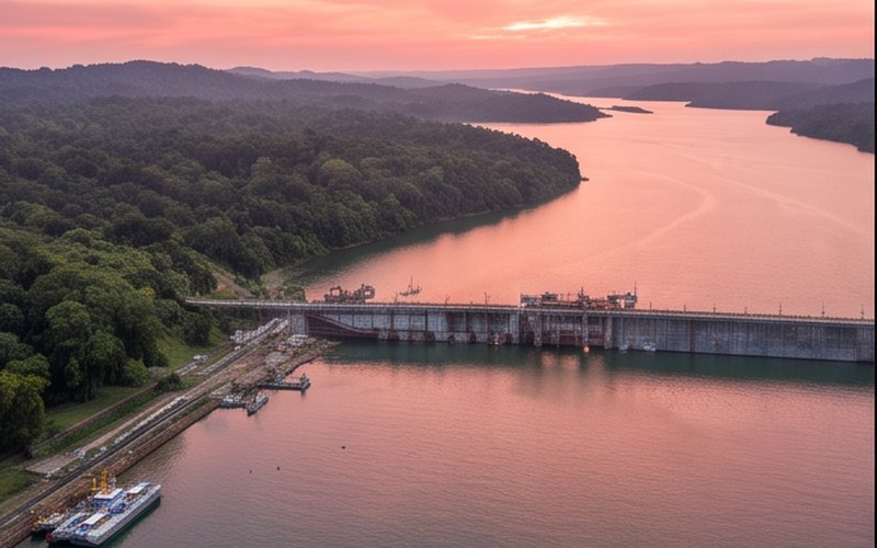 Ilustração gerada por IA sobre: Autoridade do Canal do Panamá avança plano de mega-obra para enfrentar futuras secas