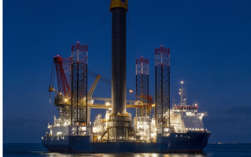 Ilustração gerada por IA sobre: Boskalis anuncia novo navio de instalação de rochas subaquáticas de 45.500 toneladas