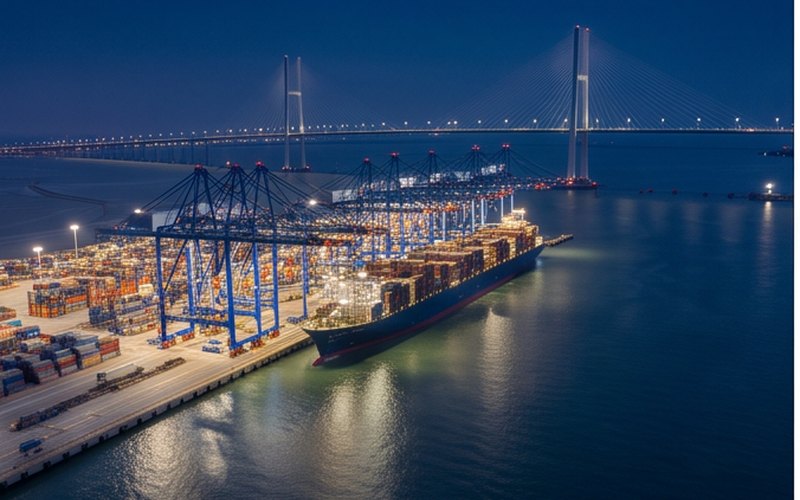 Ilustração gerada por IA sobre: CEO do Porto de Antuérpia-Bruges destaca papel estratégico da doca Deurganck