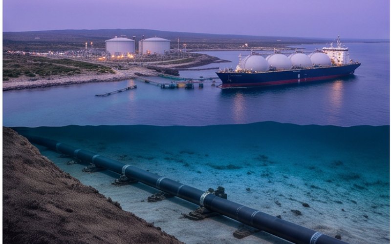 Ilustração gerada por IA sobre: Chevron contrata Subsea7 para Gorgon Stage 3, na Austrália
