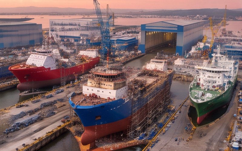 Ilustração gerada por IA sobre: Damen Shipyards Group registra crescimento de lucro e carteira de pedidos robusta em 2025