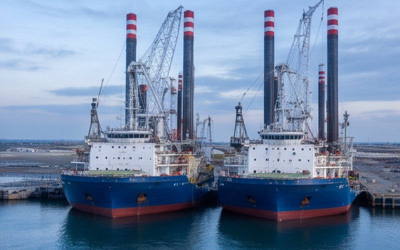 Ilustração gerada por IA sobre: DEME assina acordo para adquirir a empresa norueguesa de infraestrutura eólica offshore Havfram