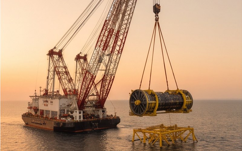 Ilustração gerada por IA sobre: Equinor contrata Aker Solutions para tie-in de Fram Sør