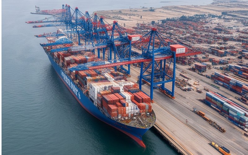 Ilustração gerada por IA sobre: Hapag-Lloyd publica relatório anual de 2025 com forte crescimento de volumes