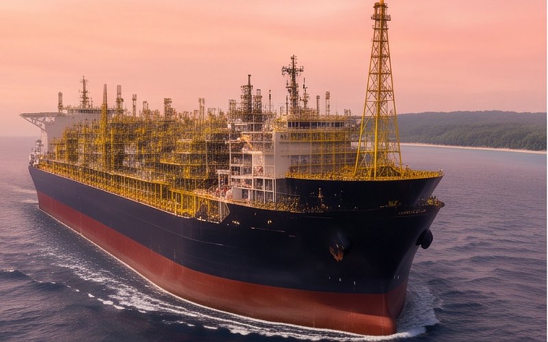 Ilustração gerada por IA sobre: MODEC recebe escopo completo do FPSO Hammerhead