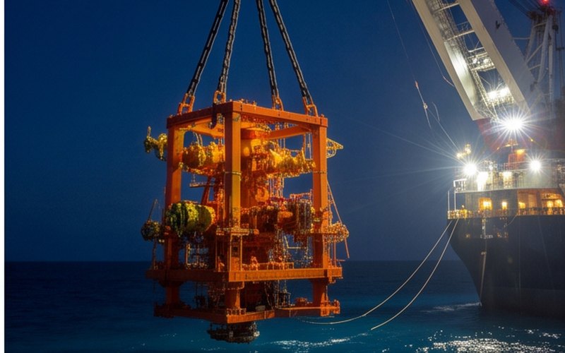 Ilustração gerada por IA sobre: OneSubsea e Subsea7 vencem contrato EPCI do projeto Ginger, da bp
