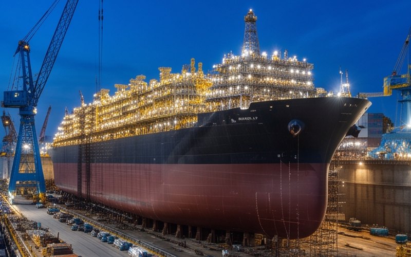Ilustração gerada por IA sobre: Petrobras planeja lançar licitação para novo FPSO em Búzios em 60 dias, dizem fontes