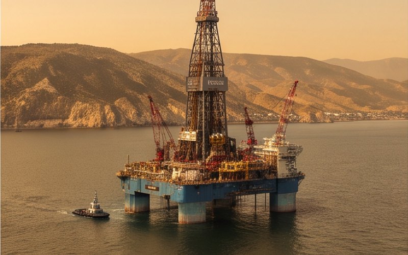 Ilustração gerada por IA sobre: Saipem conquista três contratos no projeto Shah Deniz, no Azerbaijão