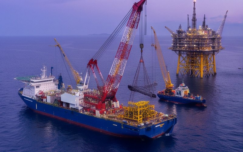 Ilustração gerada por IA sobre: Saipem recebe dois contratos offshore da Aramco
