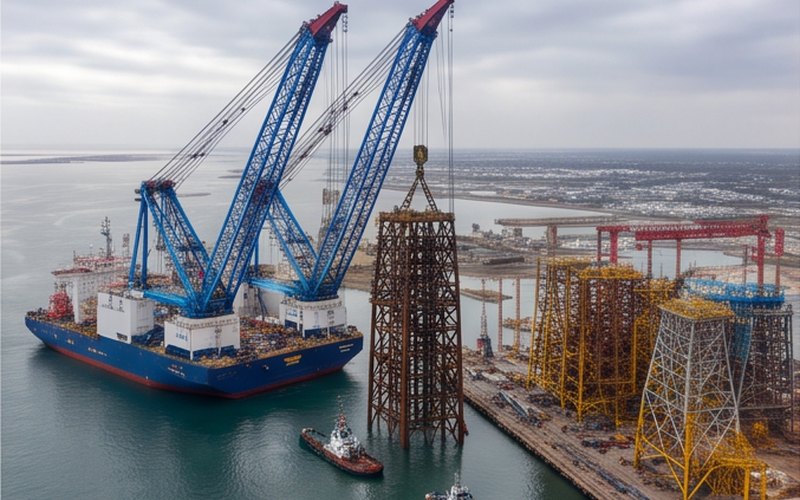 Ilustração gerada por IA sobre: Saipem soma US$ 720 milhões em novos contratos offshore
