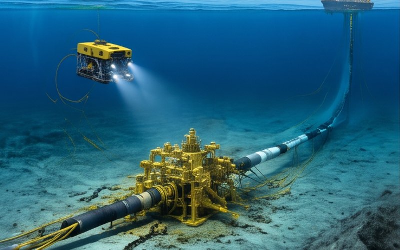 Ilustração gerada por IA sobre: Saipem vence contrato de US$ 1,5 bilhão para a fase 3 de Sakarya