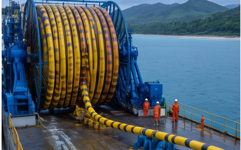 Ilustração gerada por IA sobre: Subsea7 vence contrato para linhas flexíveis na África Ocidental