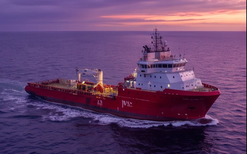 Ilustração gerada por IA sobre: Tidewater fecha contrato PSV com a TotalEnergies no Mar do Norte